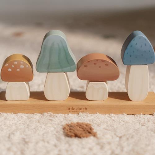 Funghi Puzzle Impilabili Incastri Amici della Foresta - Stacking Puzzle Mushrooms Forest Friends