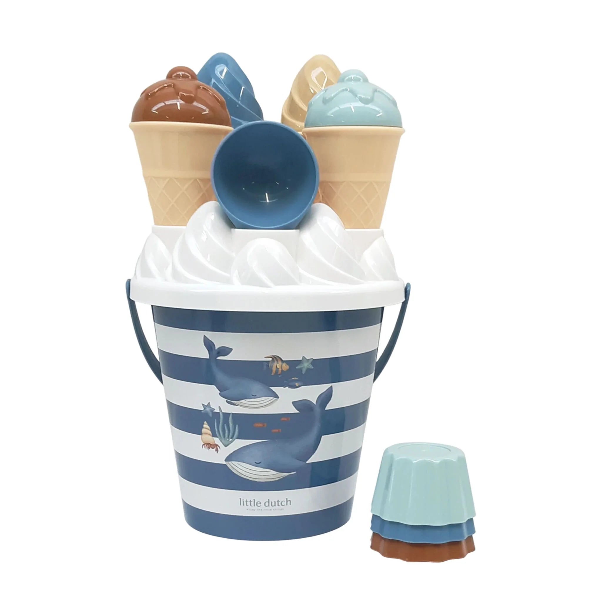 Little Dutch | Set Giochi da Spiaggia Secchiello e Gelati Ocean World 14 Pezzi | 2016376
