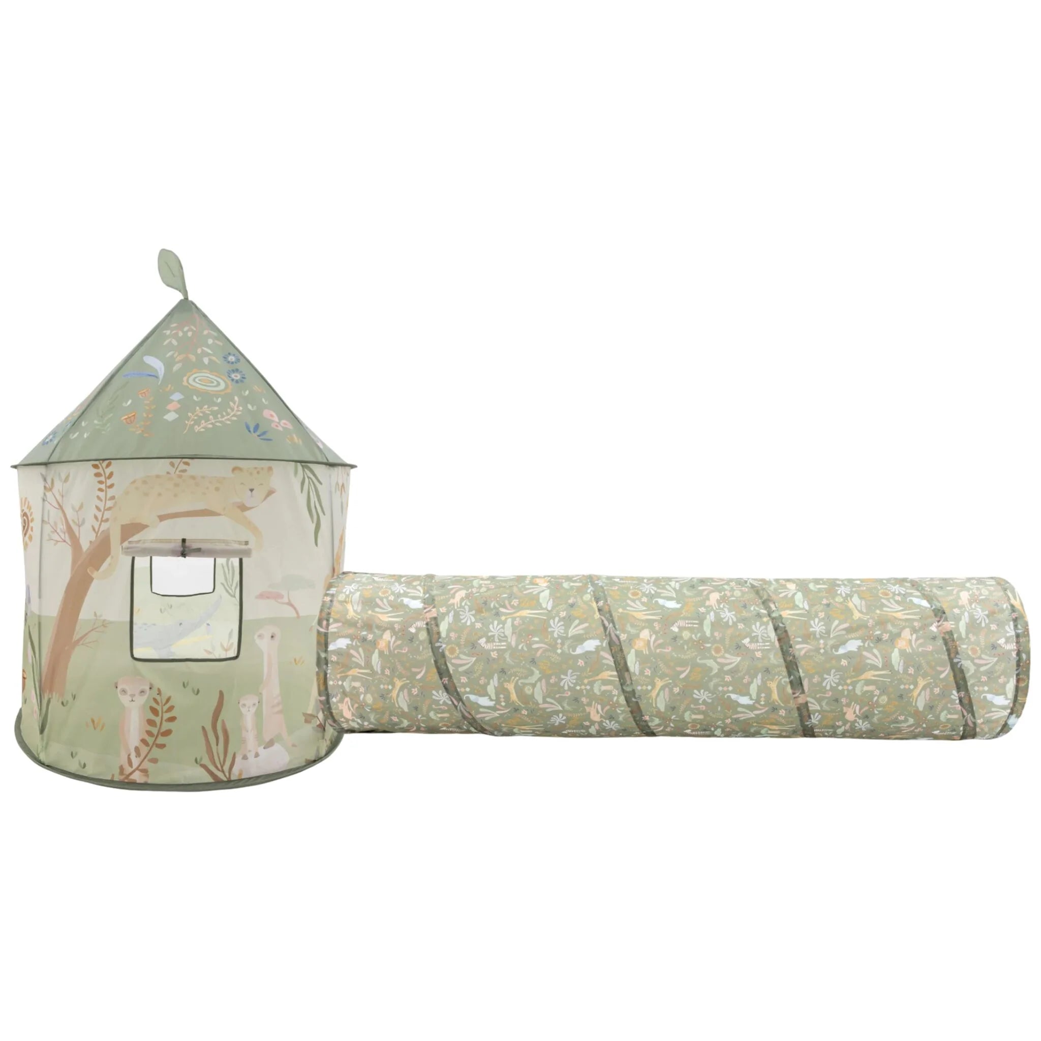 Little Dutch | Tenda a Casetta con Tunnel Verde Safari Friends | 2017499