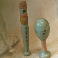 Little Dutch | Set Musicale Xilofono, Tamburello, Maracas, Flauto, Armonica e Sacca Verde Safari Friends | LD7473