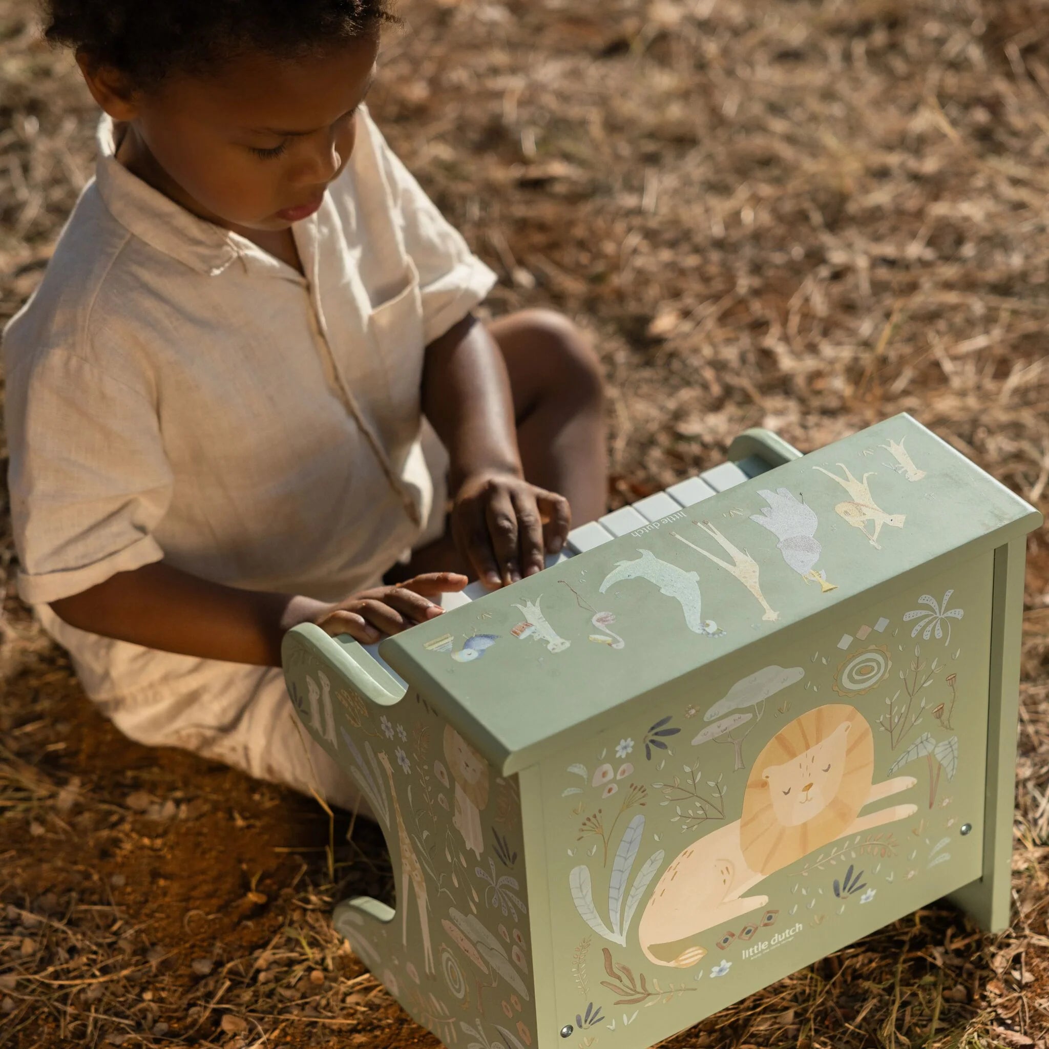 Little Dutch | Pianoforte in Legno Verde Safari Friends | LD7476