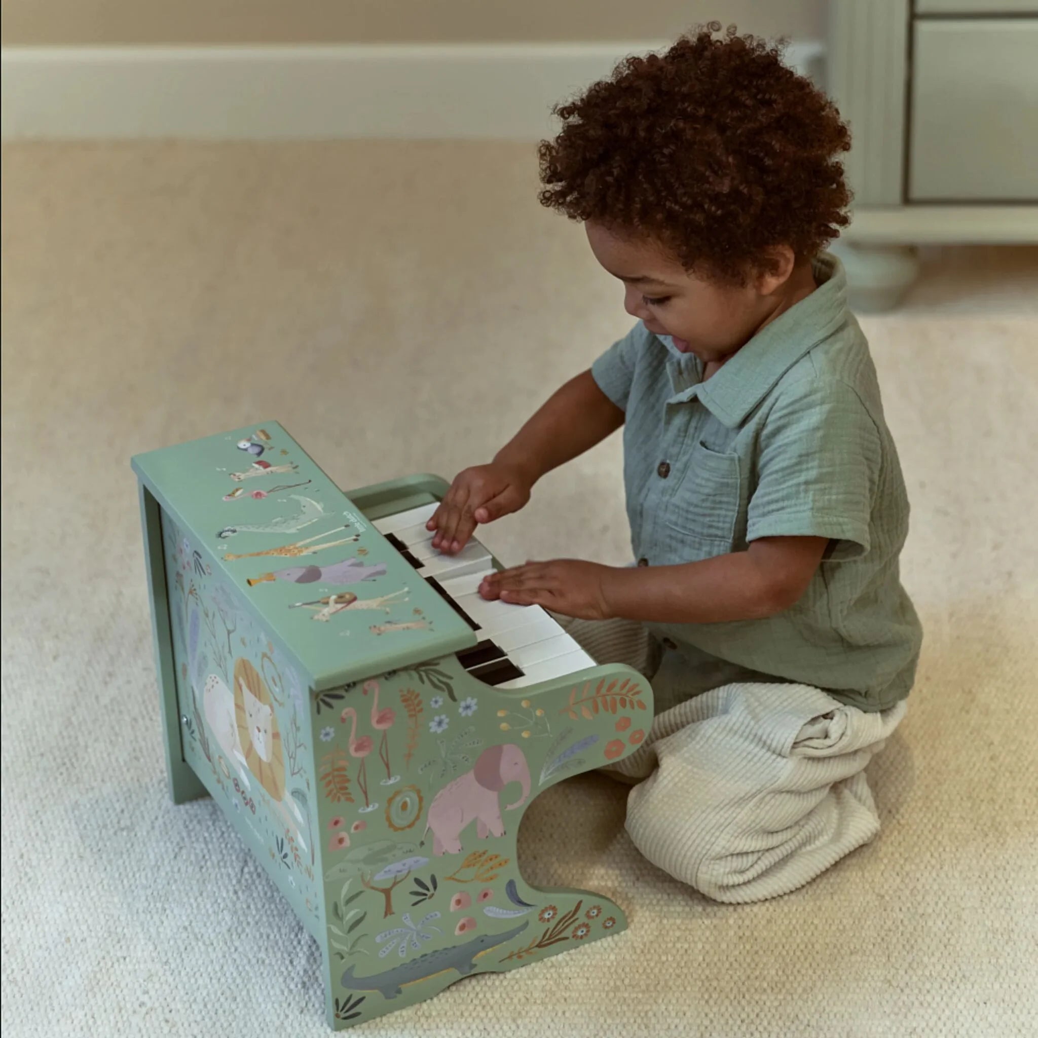 Little Dutch | Pianoforte in Legno Verde Safari Friends | LD7476