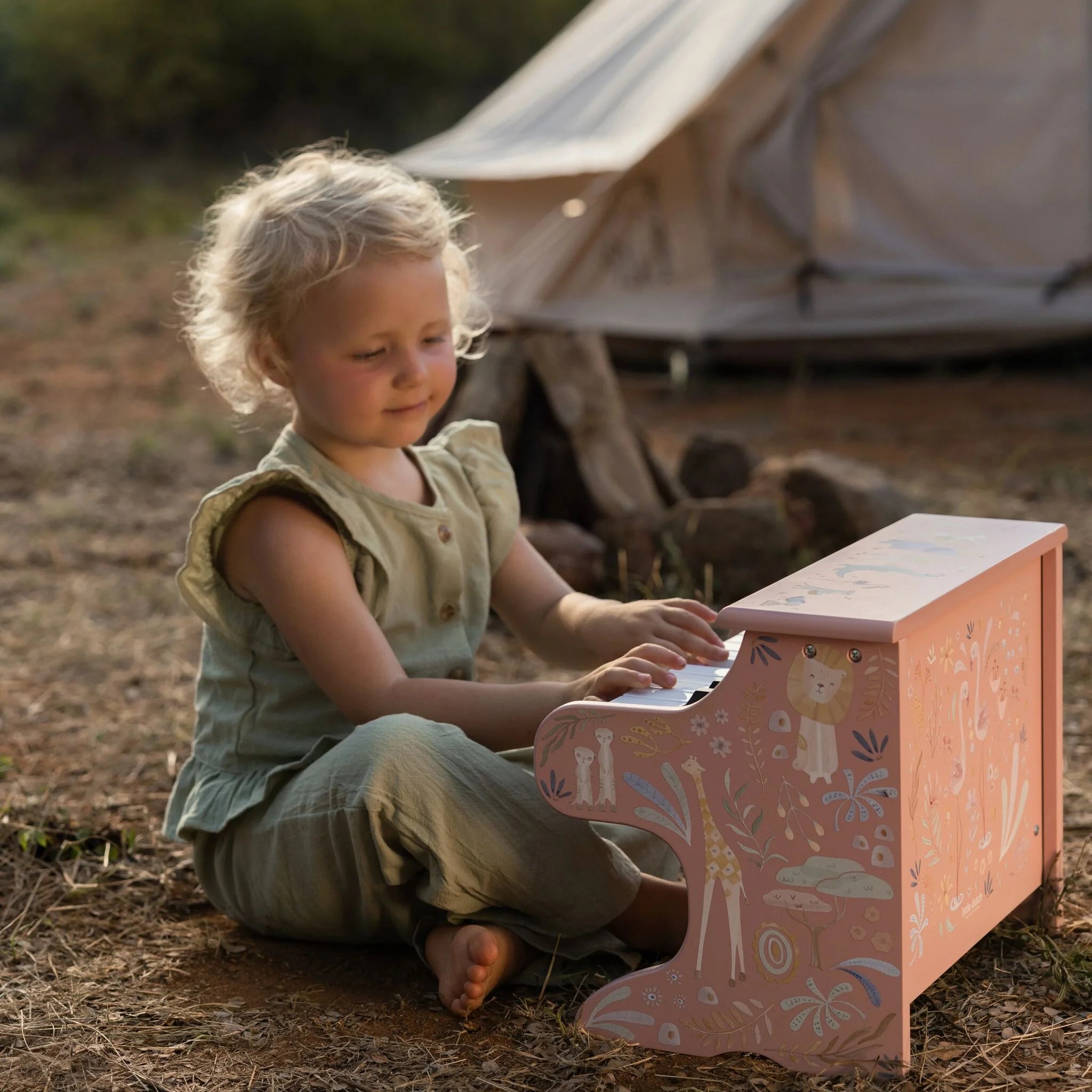 Little Dutch | Pianoforte in Legno Rosa Safari Friends | LD7477
