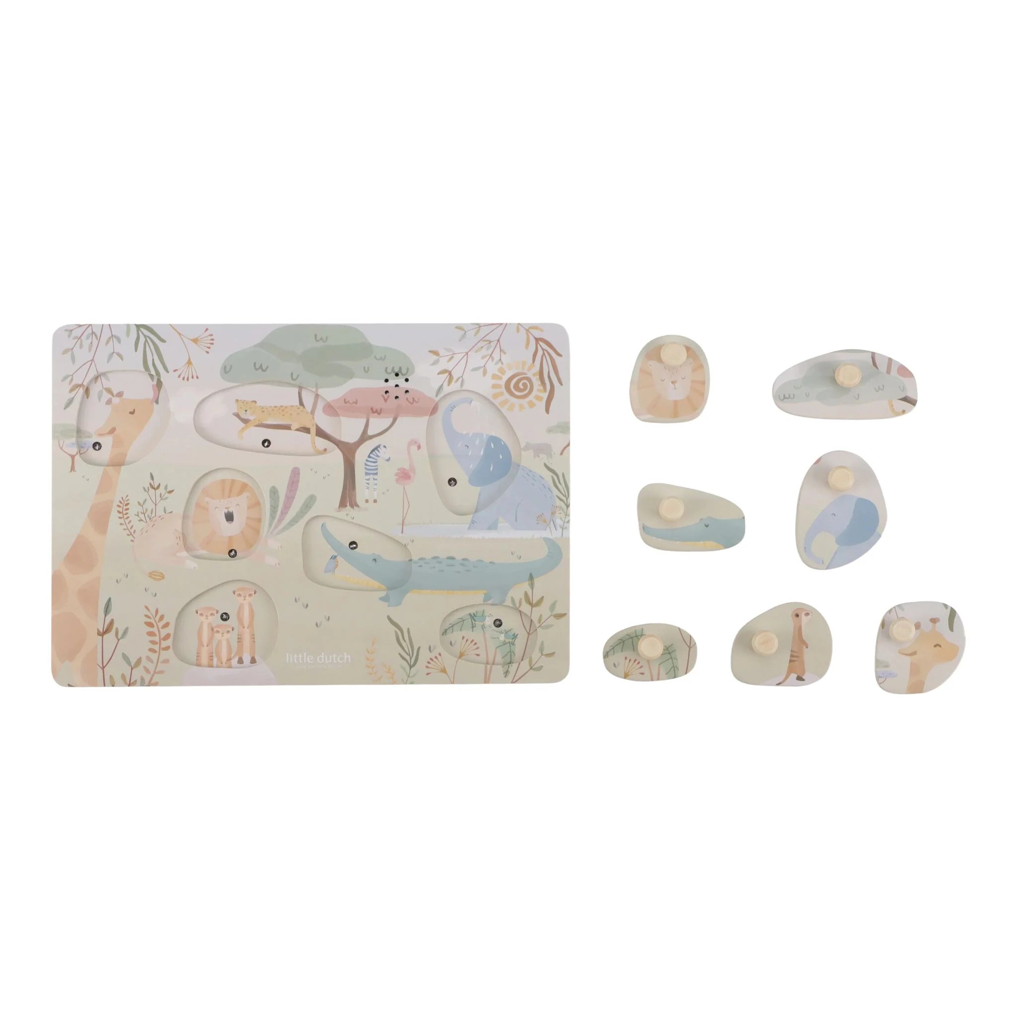 Little Dutch | Puzzle Sonoro in Legno Safari Friends | LD7440