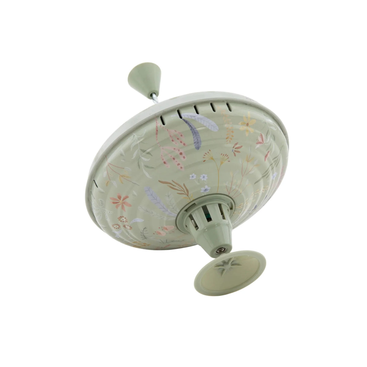 Trottola Verde con Animasi Safari Friends Little Dutch, con design floreale e manovella per i bambini.