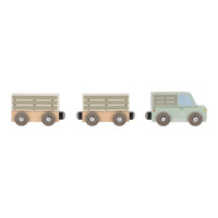 Little Dutch | Pista Trenino in Legno Safari Friends Set Treno 26 Pezzi | LD7451