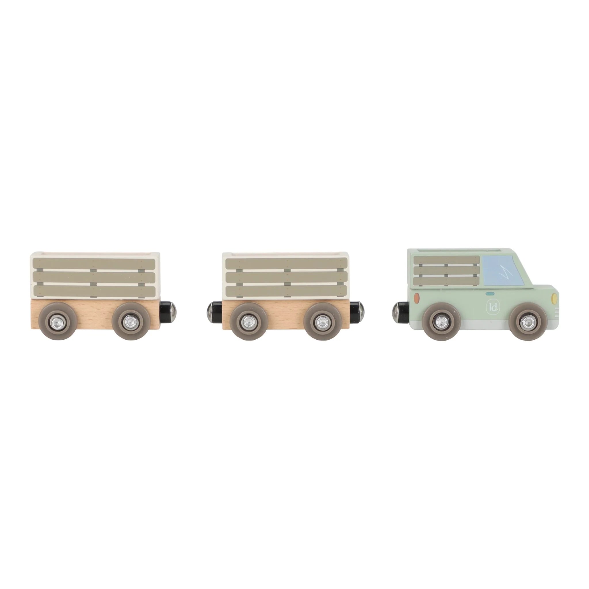 Little Dutch | Pista Trenino in Legno Safari Friends Set Treno 26 Pezzi | LD7451