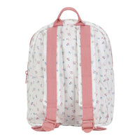 Zaino con Marsupio per Bambola 2 in 1 Little Dutch LD4599, zaino a fiori rosa con spallacci regolabili.