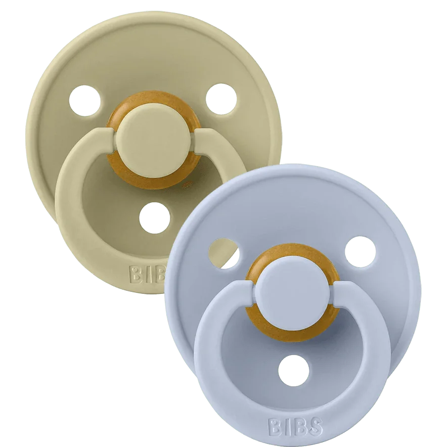 Bibs | Colour Ciuccio Round Khaki/Dusty Blue Taglia 1 (0-6 Mesi) | 110406