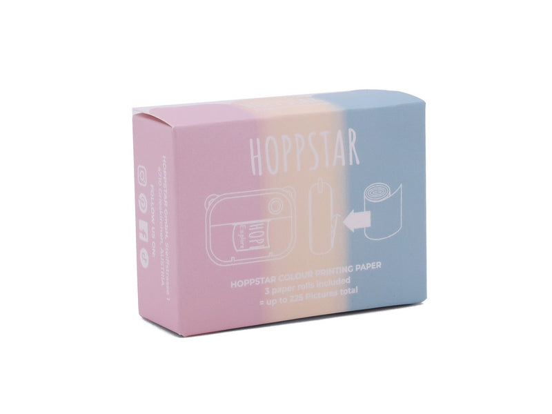 Rotoli di Carta per Stampa Termica per Macchina Fotografica Digitale Hoppstar Artist - Confezione di Ricarica da 3 Pezzi Colore Pastello