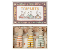 3 Gemelli Topini Bebè in Scatola di Fiammiferi - Triplets Baby Mice in Matchbox