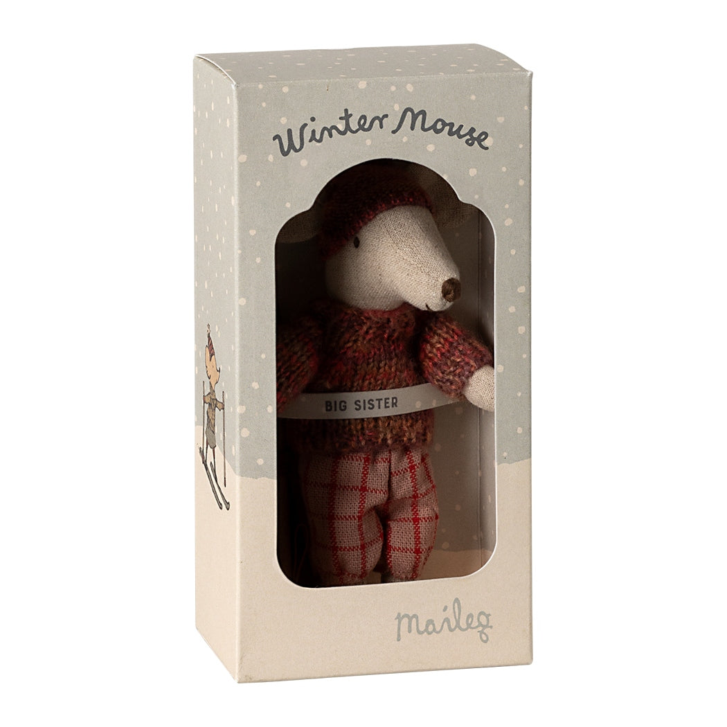 Topo D'Inverno con Set Sci Sorella Maggiore Rosa - Winter Mouse Big Sister