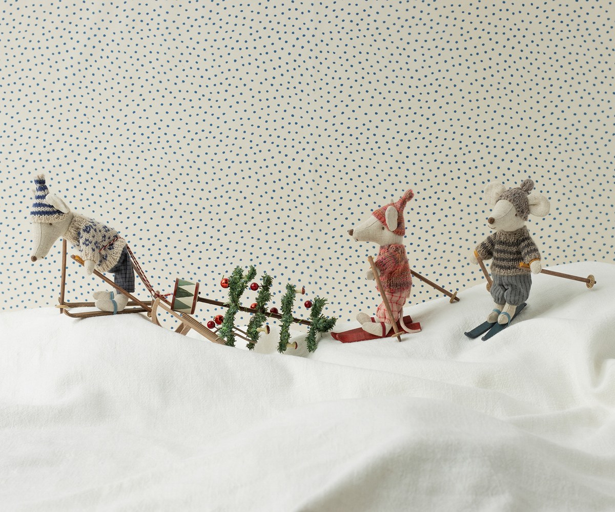 Topo D'Inverno con Set Sci Sorella Maggiore Rosa - Winter Mouse Big Sister