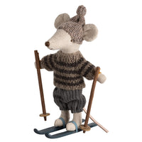 Topo D'Inverno con Set Sci Fratello Maggiore Grigio - Winter Mouse Big Brother