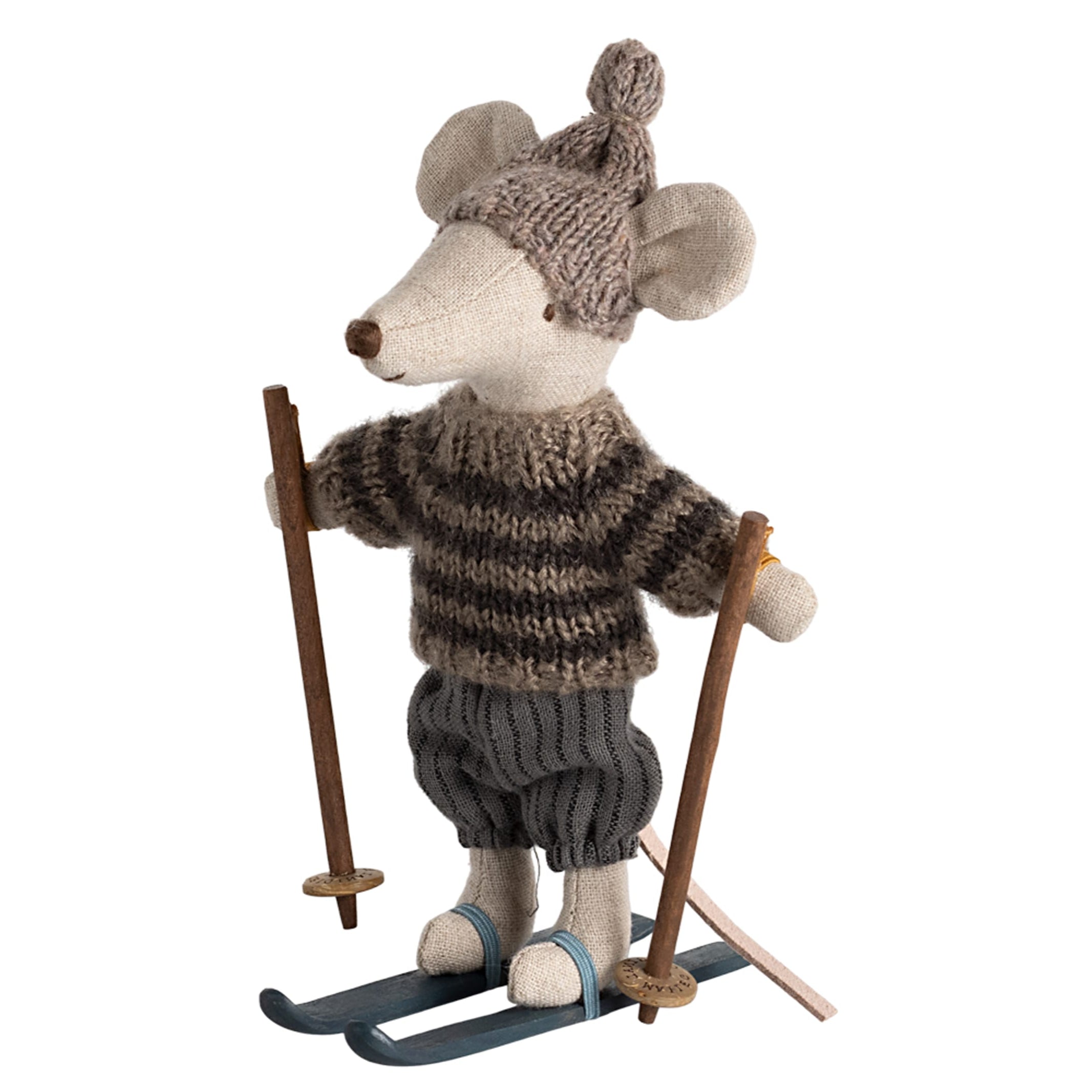 Topo D'Inverno con Set Sci Fratello Maggiore Grigio - Winter Mouse Big Brother