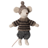 Topo D'Inverno con Set Sci Fratello Maggiore Grigio - Winter Mouse Big Brother