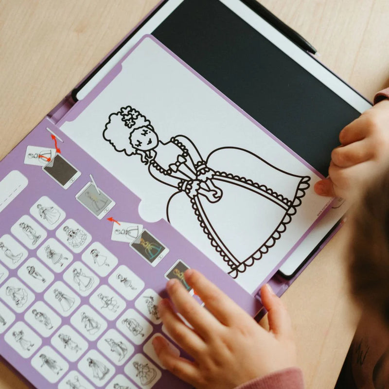 Tavoletta da Disegno Kidydraw Mini Principesse Intorno al Mondo Lavagna Lcd - Kidydraw-Mini Drawing Tablet Princess Around The World (KIDYDRAWMINI-OUT) (Copia)