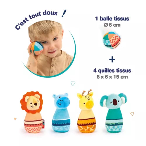 Bowling Set con Animali Morbidi