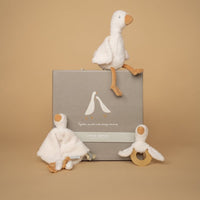 Set Regalo Nascita Little Goose Sonaglino Doudou Peluche - Gift set Little Goose White Gift Box