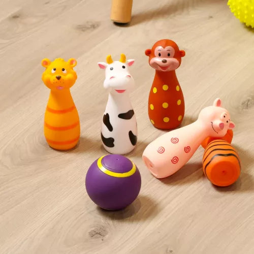 Bowling Set con Animali in Gomma