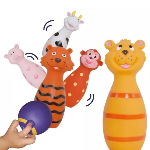 Bowling Set con Animali in Gomma