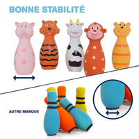 Bowling Set con Animali in Gomma