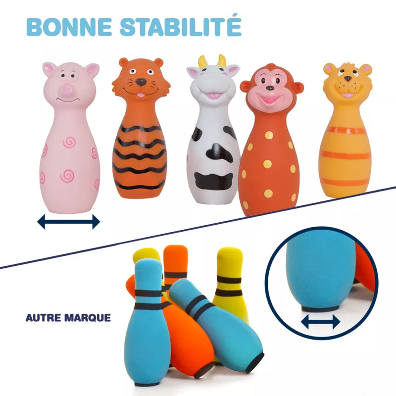 Bowling Set con Animali in Gomma