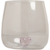 Bicchiere in Vetro con Cuore Rosa - Drinking Glass Figure Pink Heart (gl-150)