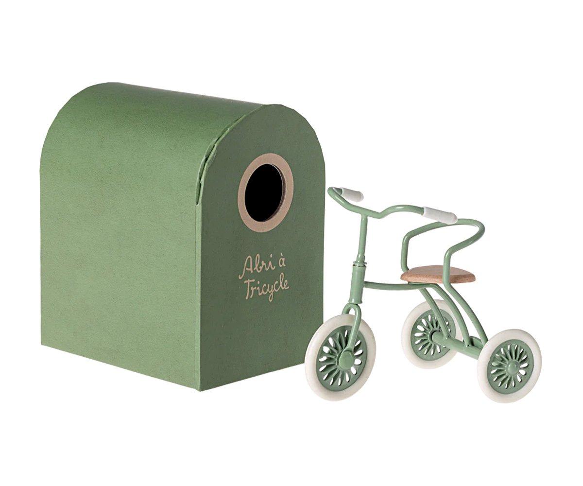 Triciclo per Topini con Rimessa Verde - Abri à Tricycle, Mouse - Green