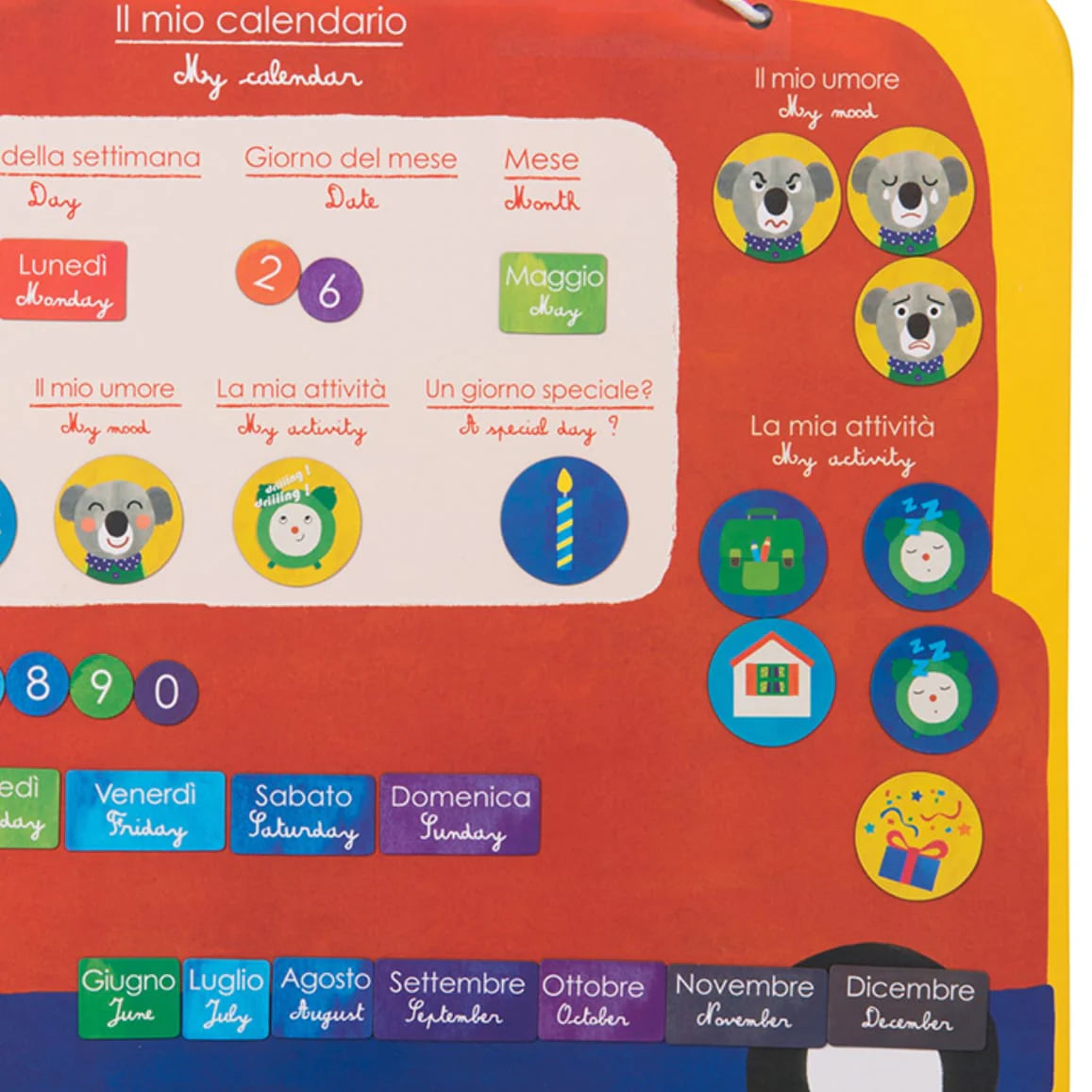 Calendario Magnetico Autobus Les Popipop Il Mio Calendario Settimanale Italiano e Inglese