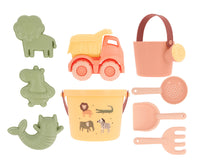 Monneka | Set Giochi da Spiaggia Secchiello Safari Camioncino Giallo Wild Animals | Tutete | 93591
