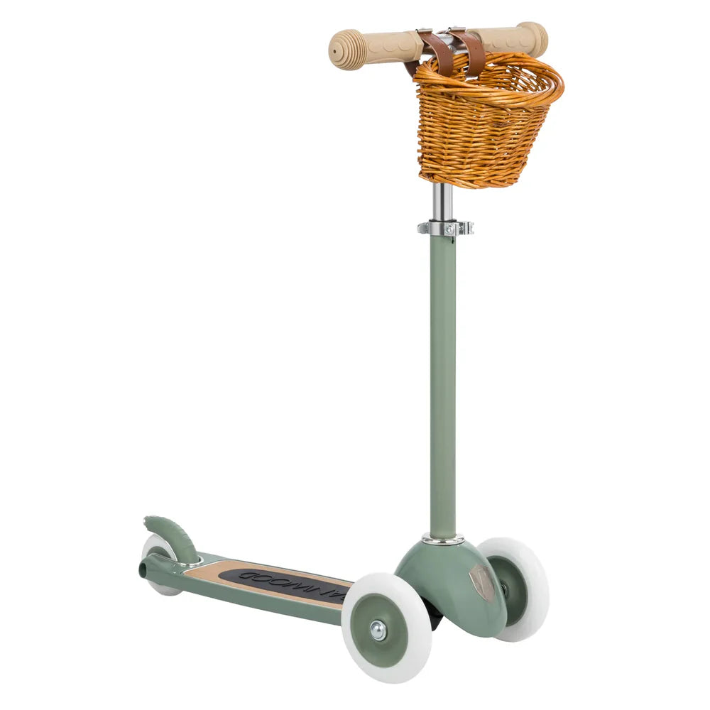 Banwood | Monopattino Verde Foresta Con Cestino Rimovibile 3-6 Anni | BW-SCOOTER-FOREST