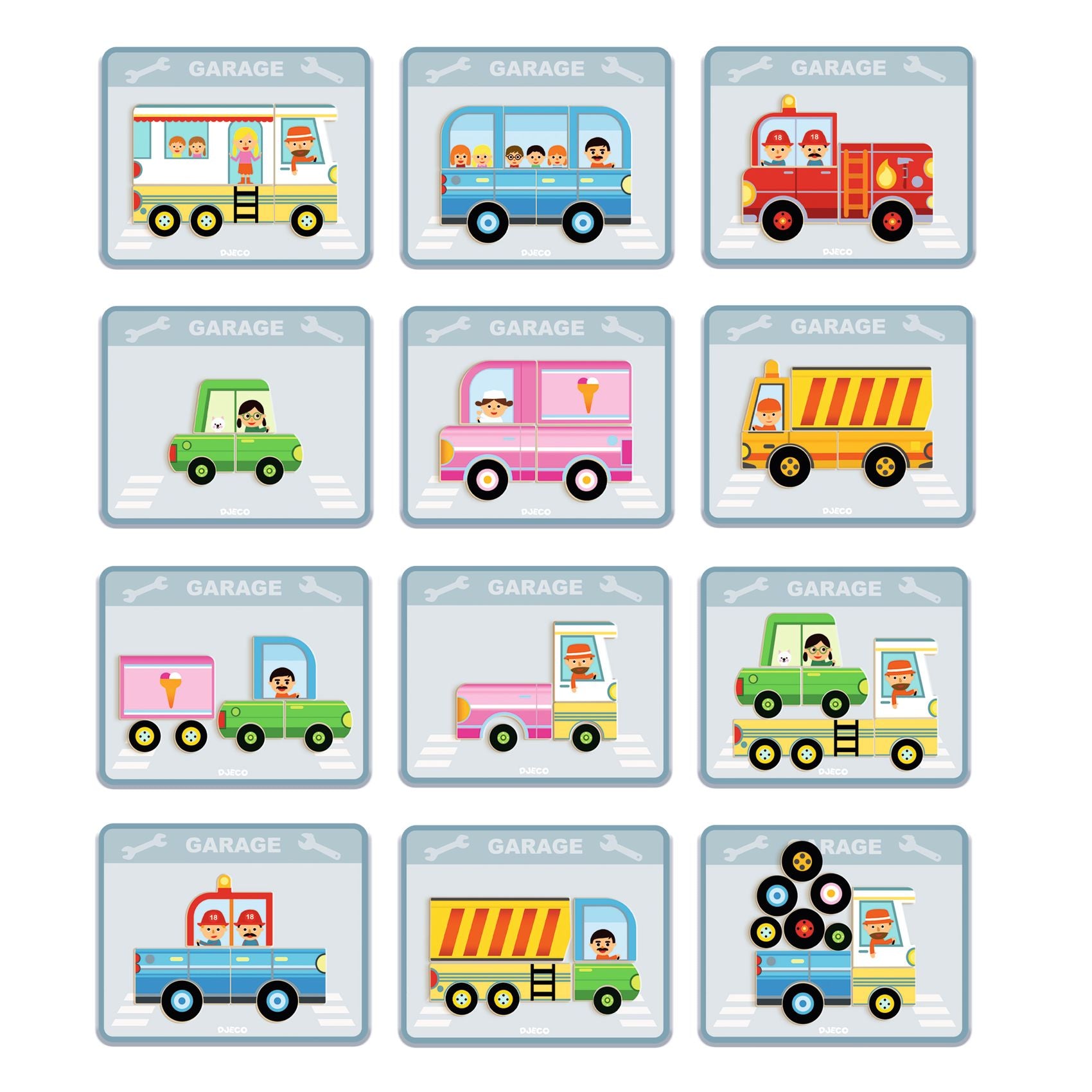 Djeco | Gioco Magnetico Inzebox Vehicles Veicoli | DJ03074