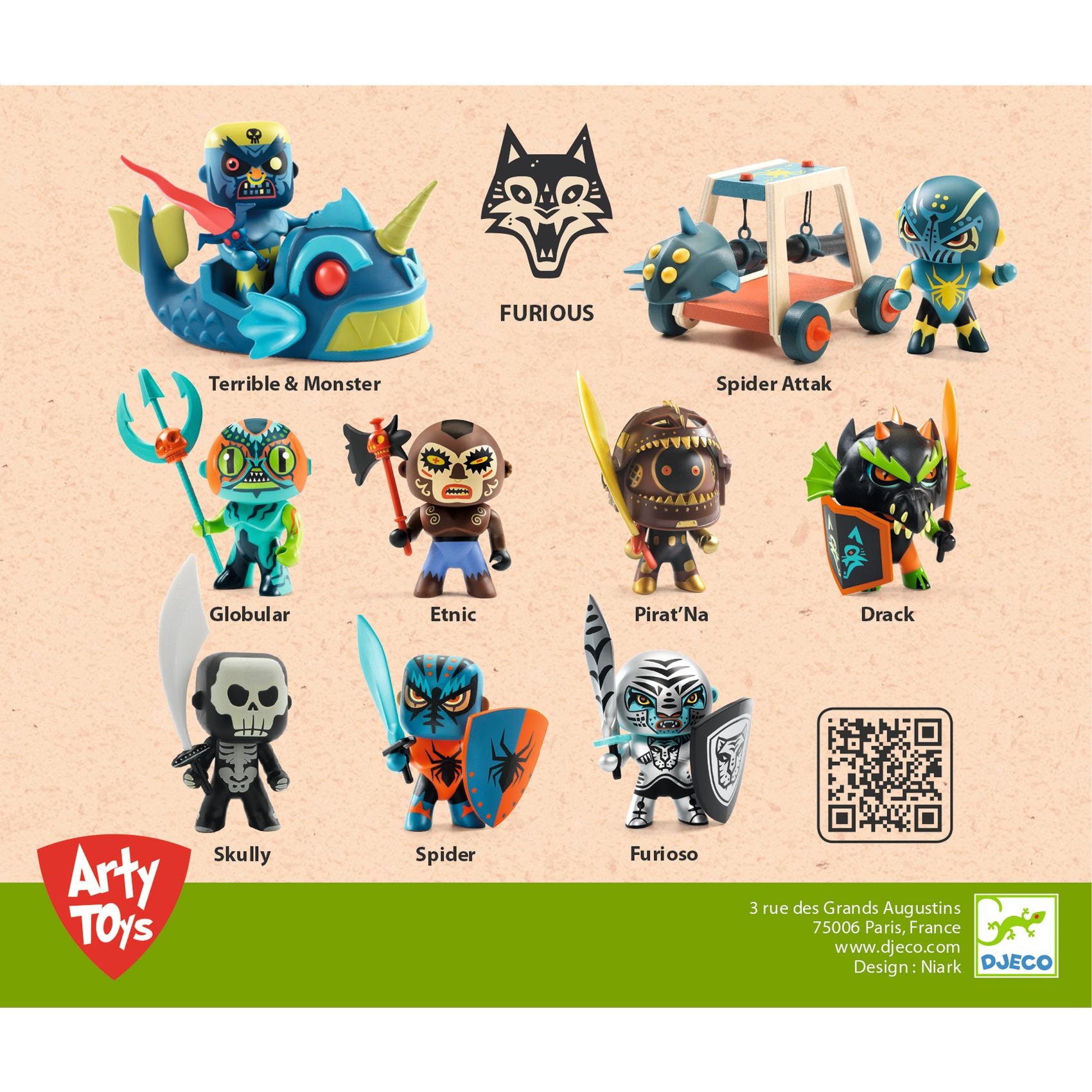Djeco | Arty Toys Furious Guerriero Animale Terrible Monster | DJ06839