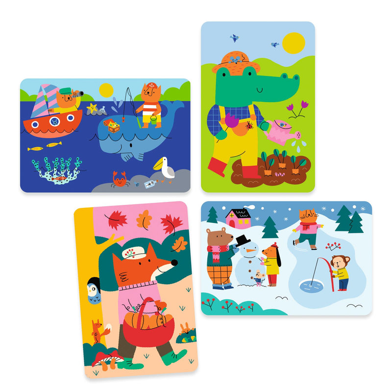 Colorare con l'Acqua Disegni da Colorare Magici. 4 Stagioni