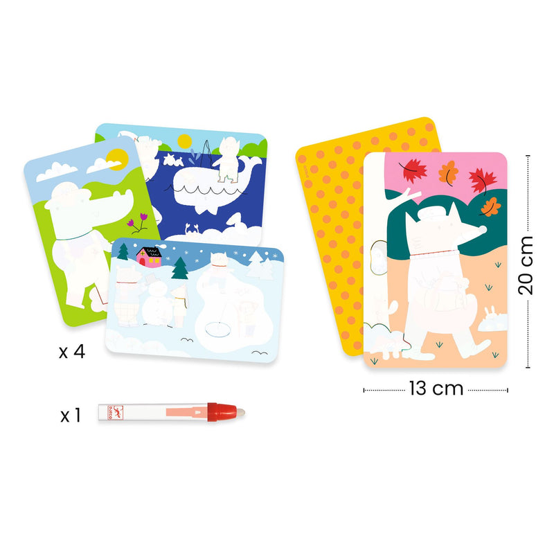 Colorare con l'Acqua Disegni da Colorare Magici. 4 Stagioni