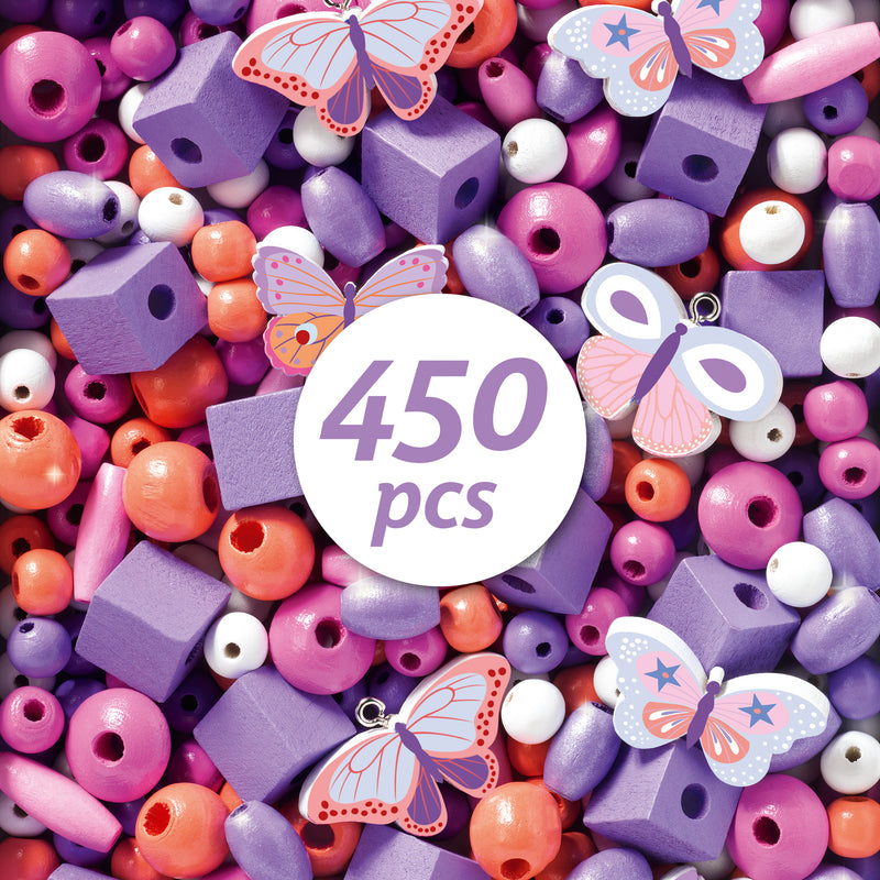 Perline in Legno Perle per creare Braccialetti e Collane -  Wooden Beads Buterflies