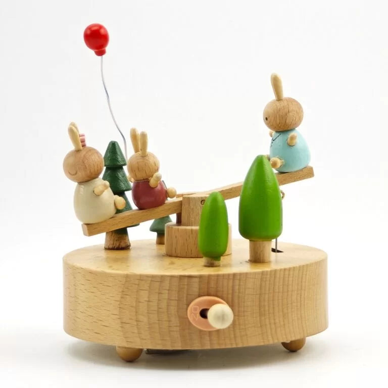 LDTShop | Carillon in Legno Dondolo Conigli | JX014