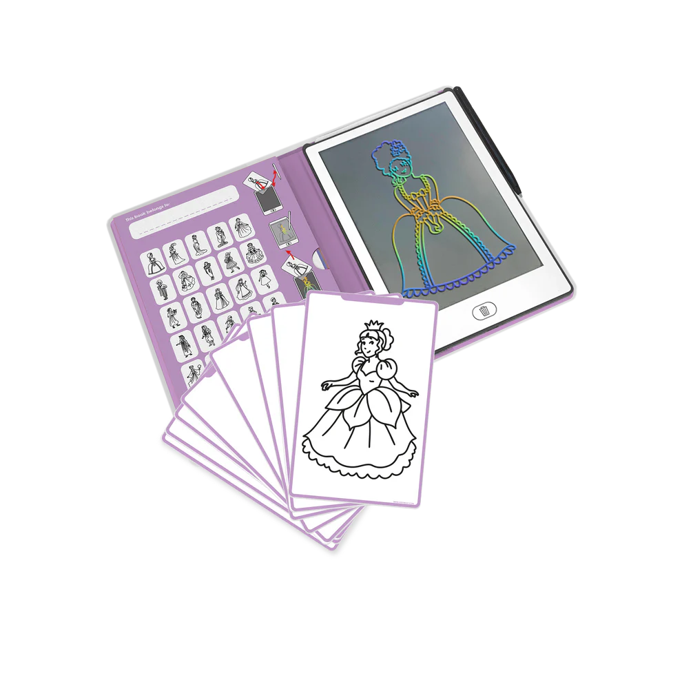 Tavoletta da Disegno Kidydraw Mini Principesse Intorno al Mondo Lavagna Lcd - Kidydraw-Mini Drawing Tablet Princess Around The World (KIDYDRAWMINI-OUT) (Copia)