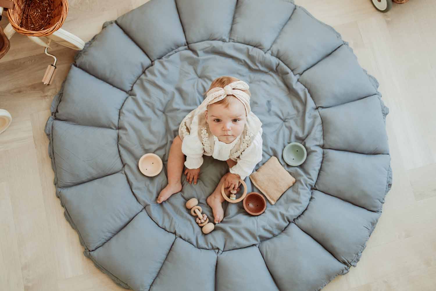 Play&Go | Bloom Tappeto da Gioco 3 in 1 Blue Organic | BLOOM-BLUE