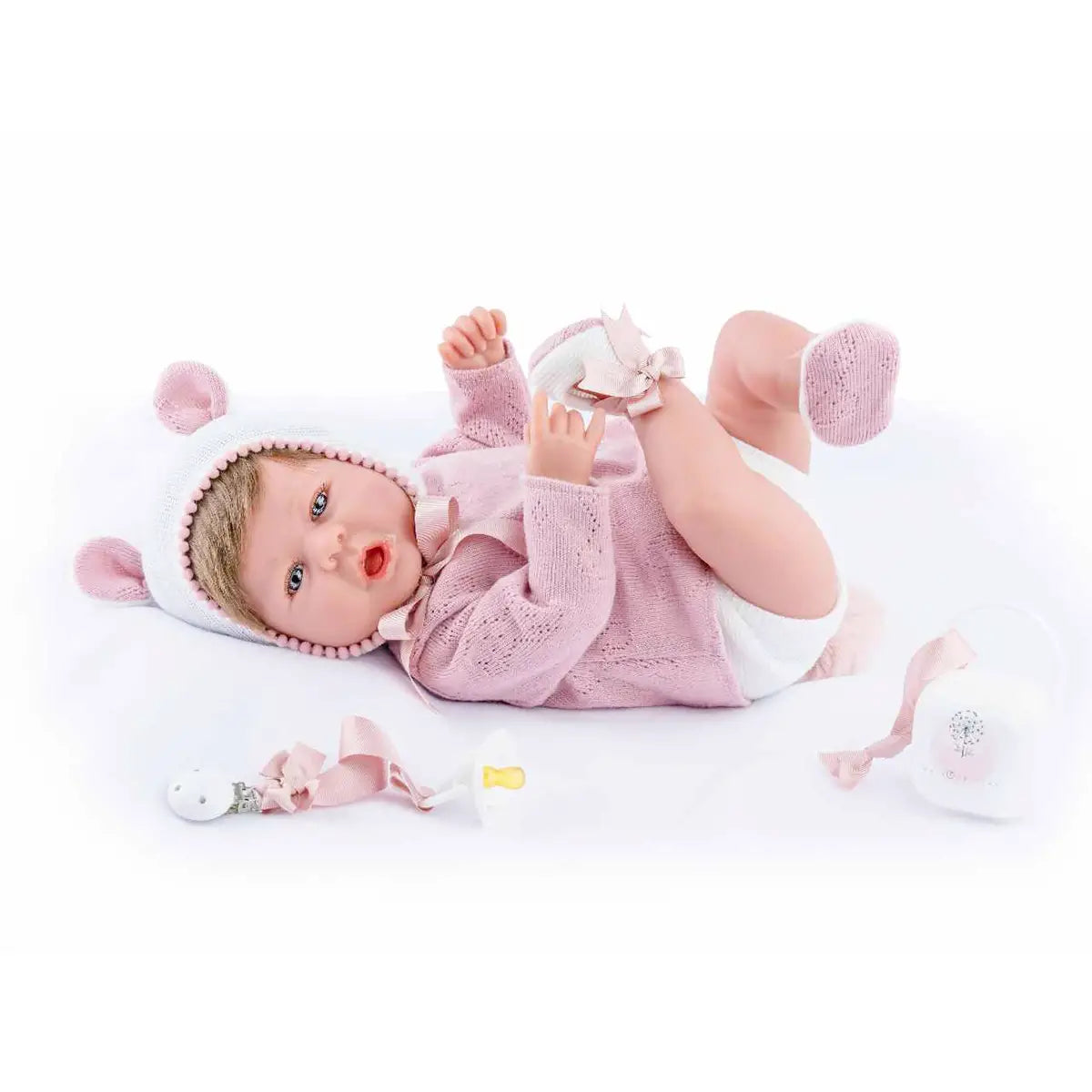 Bambola Reborn Martina 45 Cm Tutina Rosa 3130