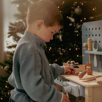 Banco da Lavoro in Legno Tavolo da Lavoro - Wooden Workbench Blue Essentials (LD2545)