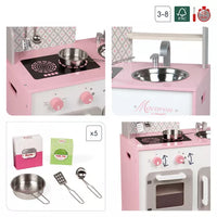 Janod | Cucina Giocattolo Macaron in Legno Rosa | J06567