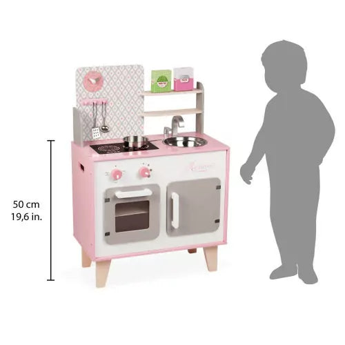 Janod | Cucina Giocattolo Macaron in Legno Rosa | J06567