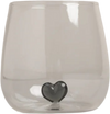 Bicchiere in Vetro con Cuore Nero - Drinking Glass Figure Pink Heart (gl-151)
