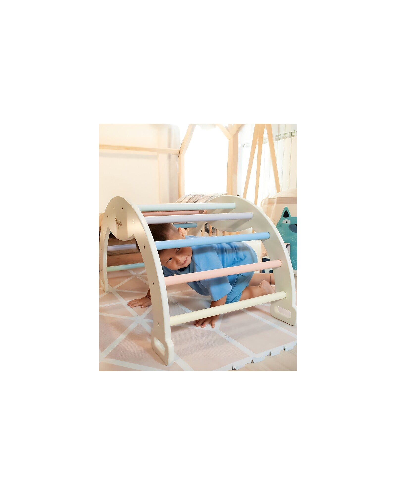 Arco Montessori Rainbow Cotton Candy Sviluppa Equilibrio e Agilità