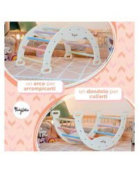 Arco Montessori Rainbow Cotton Candy Sviluppa Equilibrio e Agilità