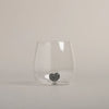 Bicchiere in Vetro con Cuore Nero - Drinking Glass Figure Pink Heart (gl-151)