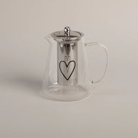 Eulenschnitt | Teiera in Vetro con Cuore Nero 1250ml | gl-181