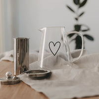 Eulenschnitt | Teiera in Vetro con Cuore Nero 1250ml | gl-181